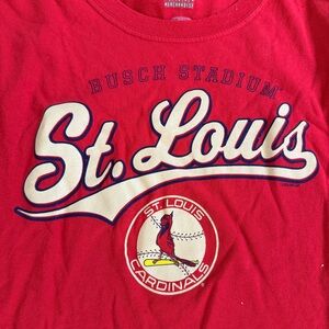 St Louis Cardinals Short Sleeve Shirt Mens‎ XL MLB Busch Stadium Red Baseball